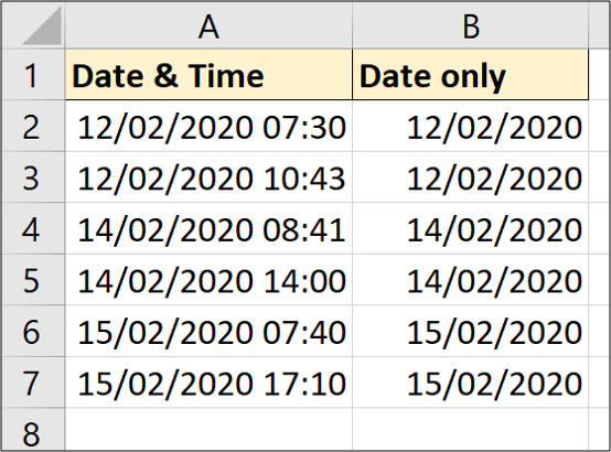 Temps enlevé d'une date dans Excel