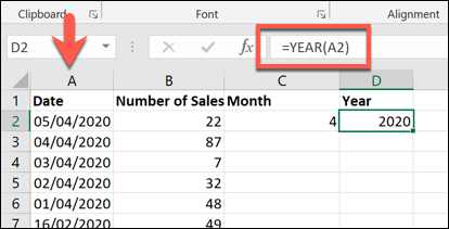 Les fonctions MOIS et ANNÉE, présentées dans une feuille de calcul Microsoft Excel