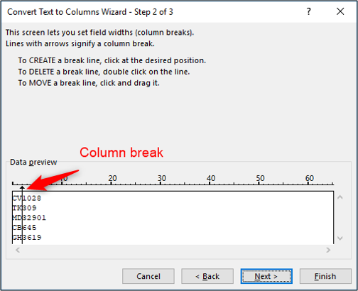Insert column break in column text