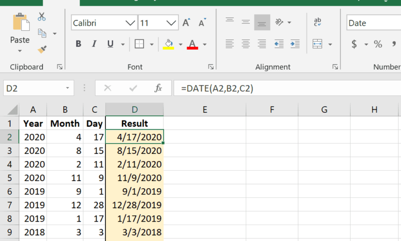 Comment utiliser la fonction DATE d'Excel