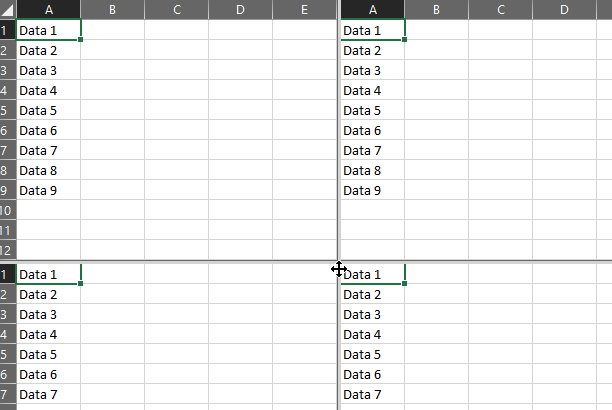 How to use Excel's "Split Screen" feature