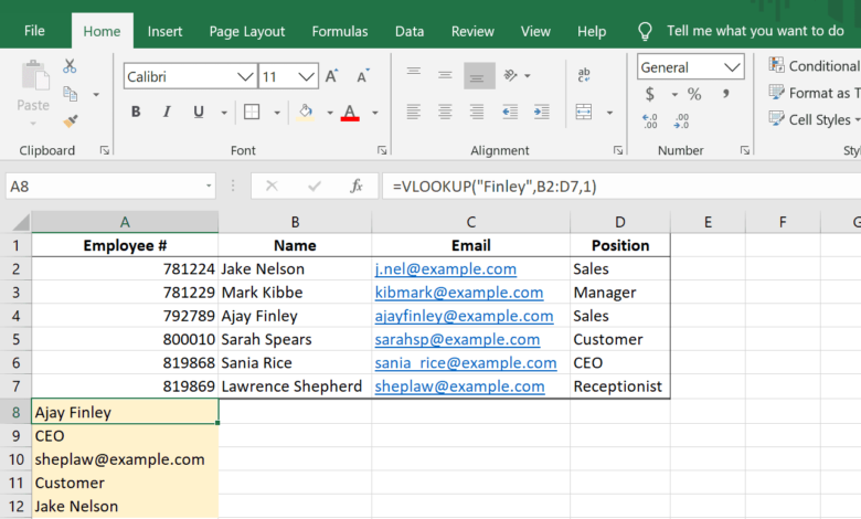 Comment utiliser la fonction VLOOKUP dans Excel