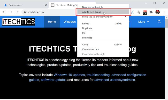 Téléchargez Google Chrome 83 : Nouveaux paramètres de confidentialité et de sécurité, groupes d'onglets, améliorations des cookies 2 Utilisation des groupes d'onglets dans Chrome