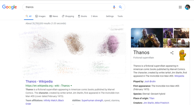 Thanos Recherche Google