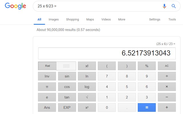 Calculateur de recherche Google