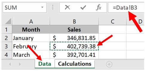 Cellule de référence d'une autre feuille de calcul dans Microsoft Excel