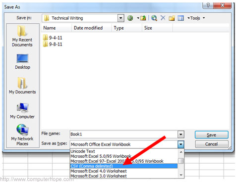 Enregistrer le fichier Excel en CSV