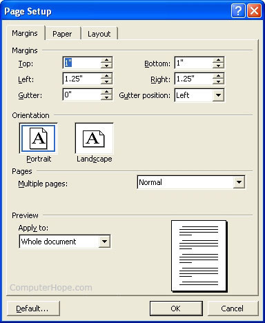Mise en page Microsoft Word 2003