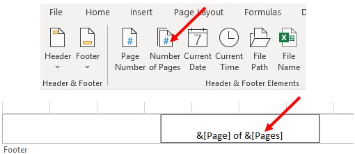 Ajoutez le nombre total de pages dans Microsoft Excel.