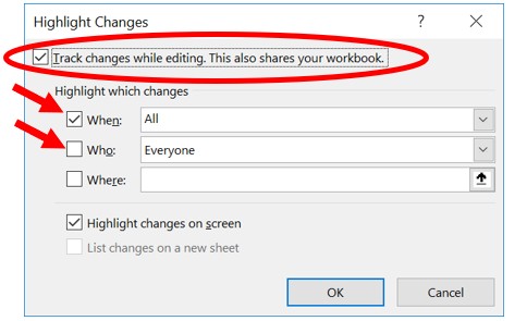 Mettre en évidence les options de modification dans Microsoft Excel