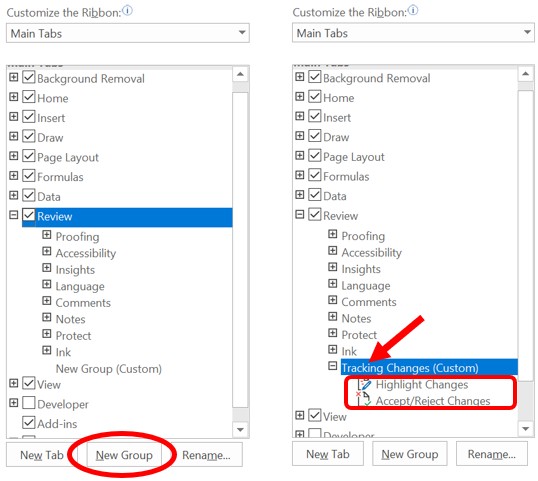 Ajouter des options de suivi des modifications dans Microsoft Excel 2019