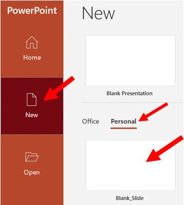 Microsoft PowerPoint - sélectionnez un modèle pour créer une présentation
