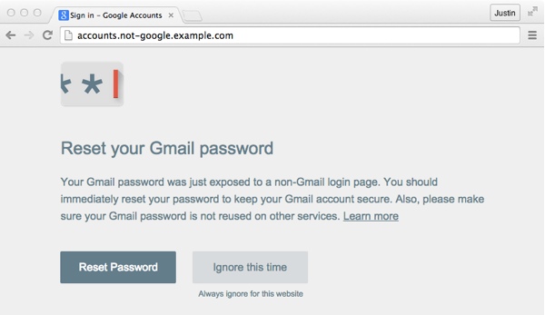 Réinitialisation de l'écran d'avertissement du mot de passe Gmail