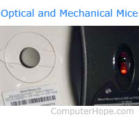 Bas de la souris d'ordinateur optique-mécanique et optique