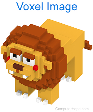Lion créé à l'aide de voxels