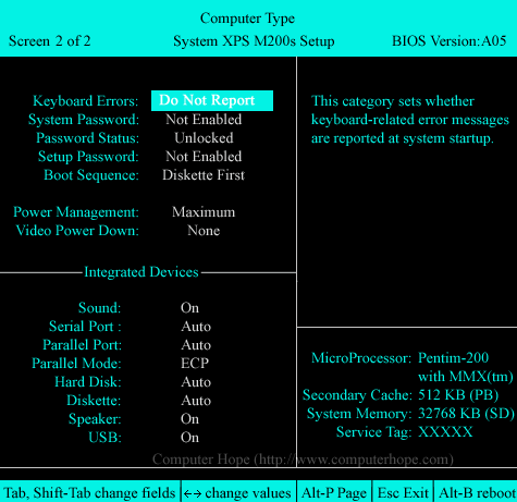 Deuxième écran du BIOS AMI