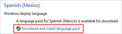 Télécharger une langue dans Internet Explorer.
