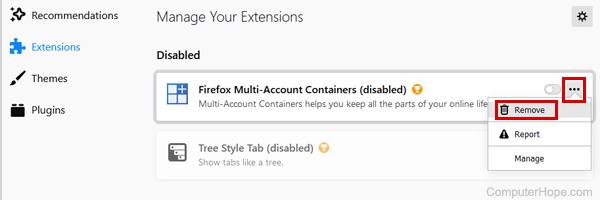 Supprimer l'extension Firefox