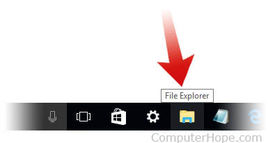 Exécution de l'explorateur à partir de la barre des tâches de Windows 10