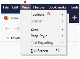 Option de barre d'outils dans Mozilla Firefox