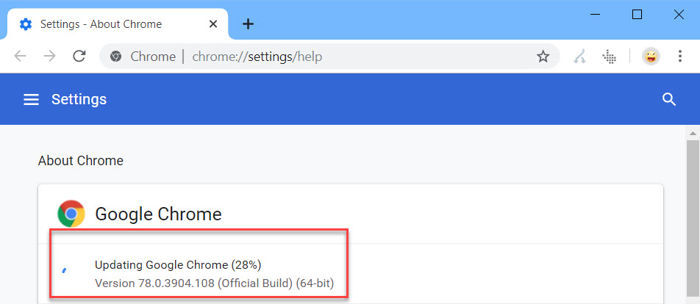 Mise à jour automatique de Google Chrome