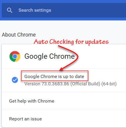 Vérification automatique des mises à jour Google Update