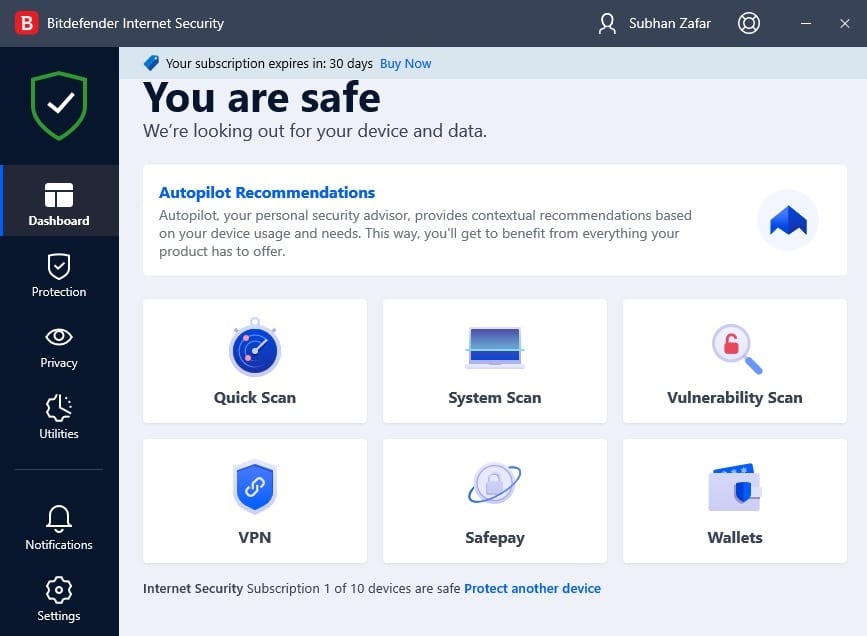 Comment télécharger, installer et utiliser Bitdefender 2021 sous Windows 3 sécurité internet DB 2