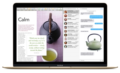 Mac fonctionnant sous OS X El Capitan (Split View)