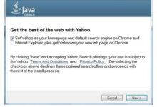 Mise à jour de Java Détournement de Yahoo