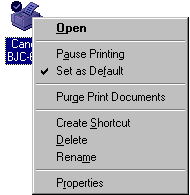 Clic droit sur l'imprimante