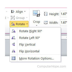 Option de rotation de Microsoft Word