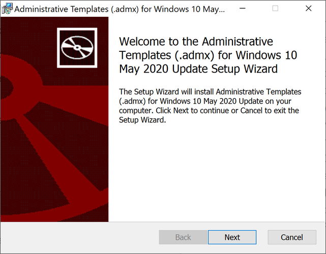 Installer les modèles administratifs admx pour Windows 10 Version 2004
