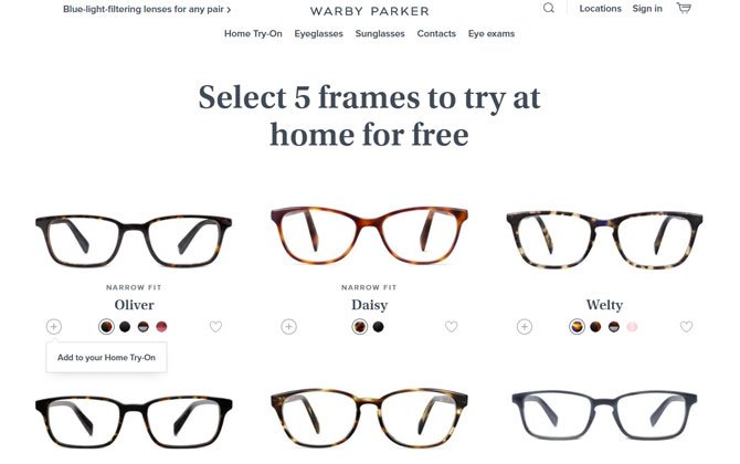 Il est préférable d'essayer avant d'acheter : Warby Parker