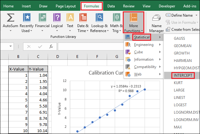 Comment faire une courbe d'étalonnage linéaire dans Excel