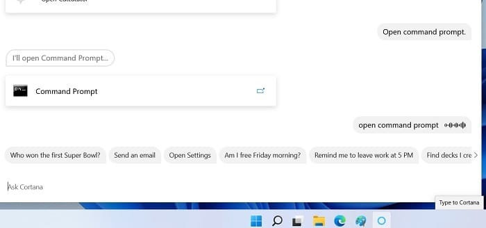 Invite de commandes Windows Fileopen Cortana Open Command Prompt