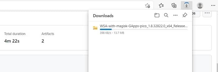 Google Play Windows11 Magisk Gapps Téléchargement Progression