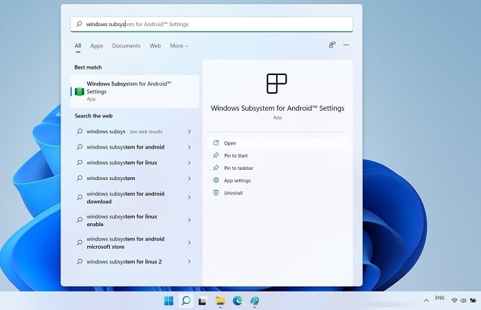 Google Play Windows11 Sous-système Windows Android installé