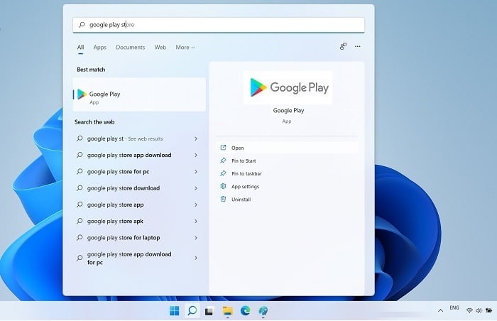 Google Play Windows11 Ouvrir Google Play