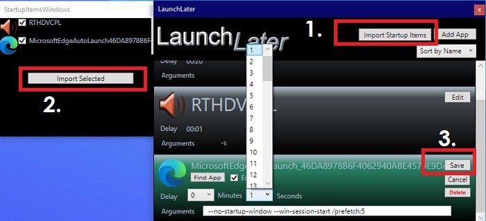 Dossier de démarrage Win11 Launchlater App