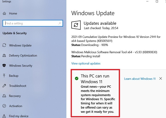 Windows11 Restaurer Windows10 Le PC peut exécuter Windows11