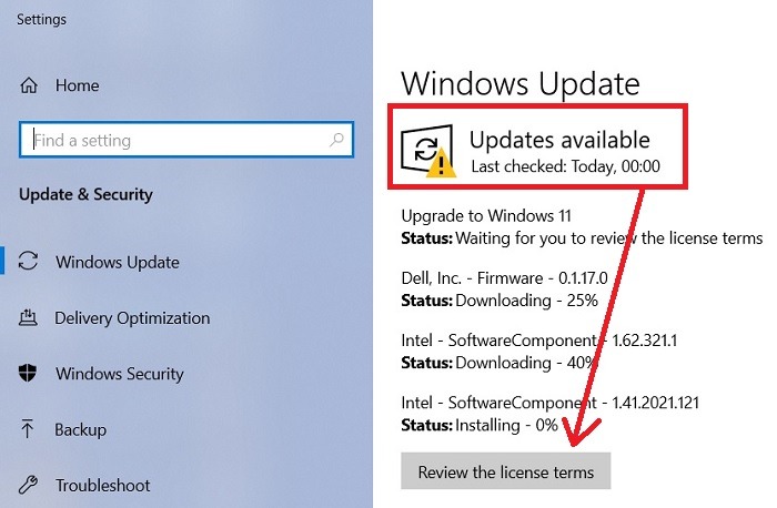Windows11 Restaurer la mise à jour de Windows10 vers Windows11