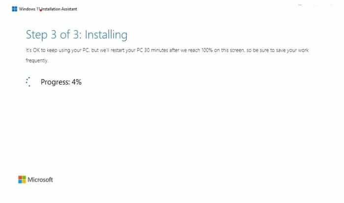 Installation de l'assistant d'installation de Windows11