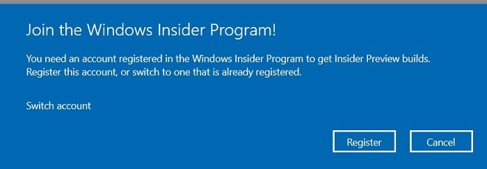 Registre du programme Windows11 Insider