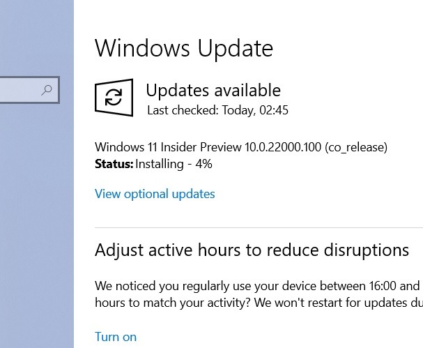Windows11 Insider Preview Installation après le téléchargement