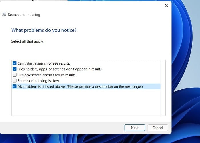 Des problèmes de recherche bloqués Windows11 apparaissent