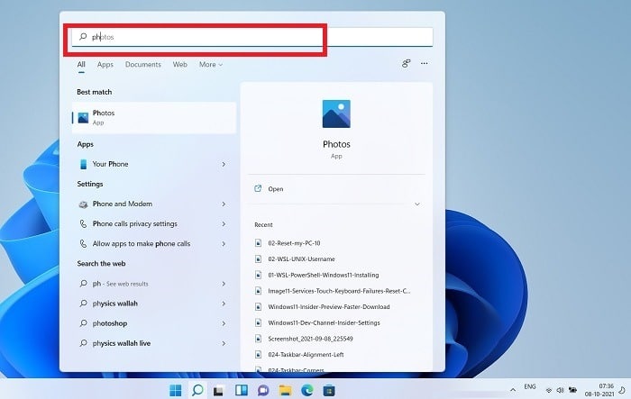 Windows11 Stuck Search Réinitialiser le menu de recherche Fonctionne