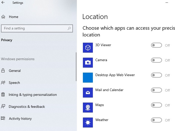 Comprendre votre emplacement est actuellement utilisé dans les applications de localisation Windows 10