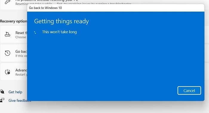 Windows11 Restaurer Windows10 Préparer les choses