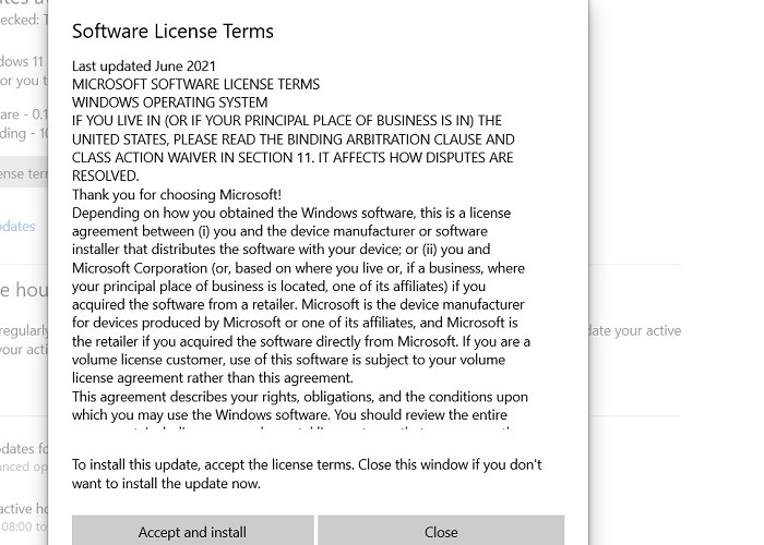 Conditions du contrat de licence du logiciel de restauration de Windows11 Windows10