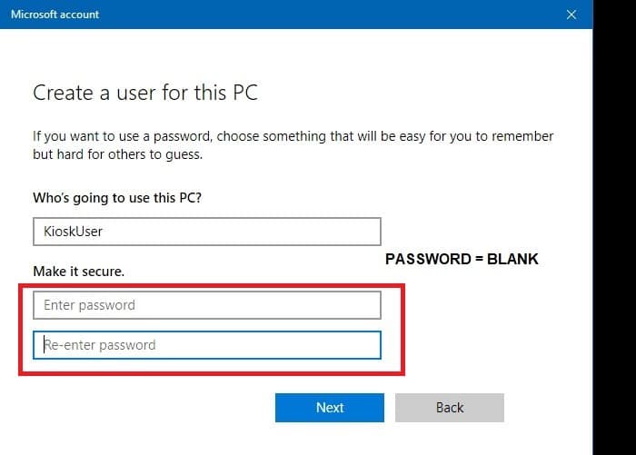 Kiosque Windows Ajouter un utilisateur Créer un mot de passe utilisateur PC